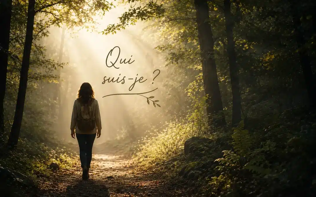Femme marchant seule dans une forêt, illustration de la question « Pourquoi je ne me reconnais plus après un burn-out ? »
